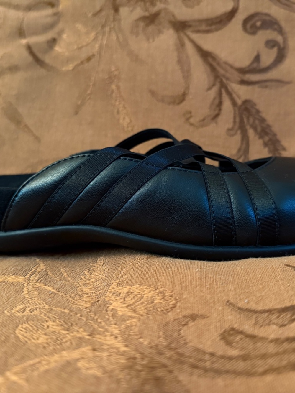 Vionic Claire Black Slip On Leather Flat Mule Size 9 - Picture 10 of 15